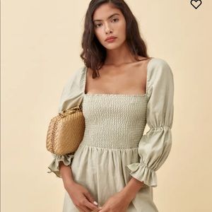 Reformation Linen Hyland Dress - Sz S NWT